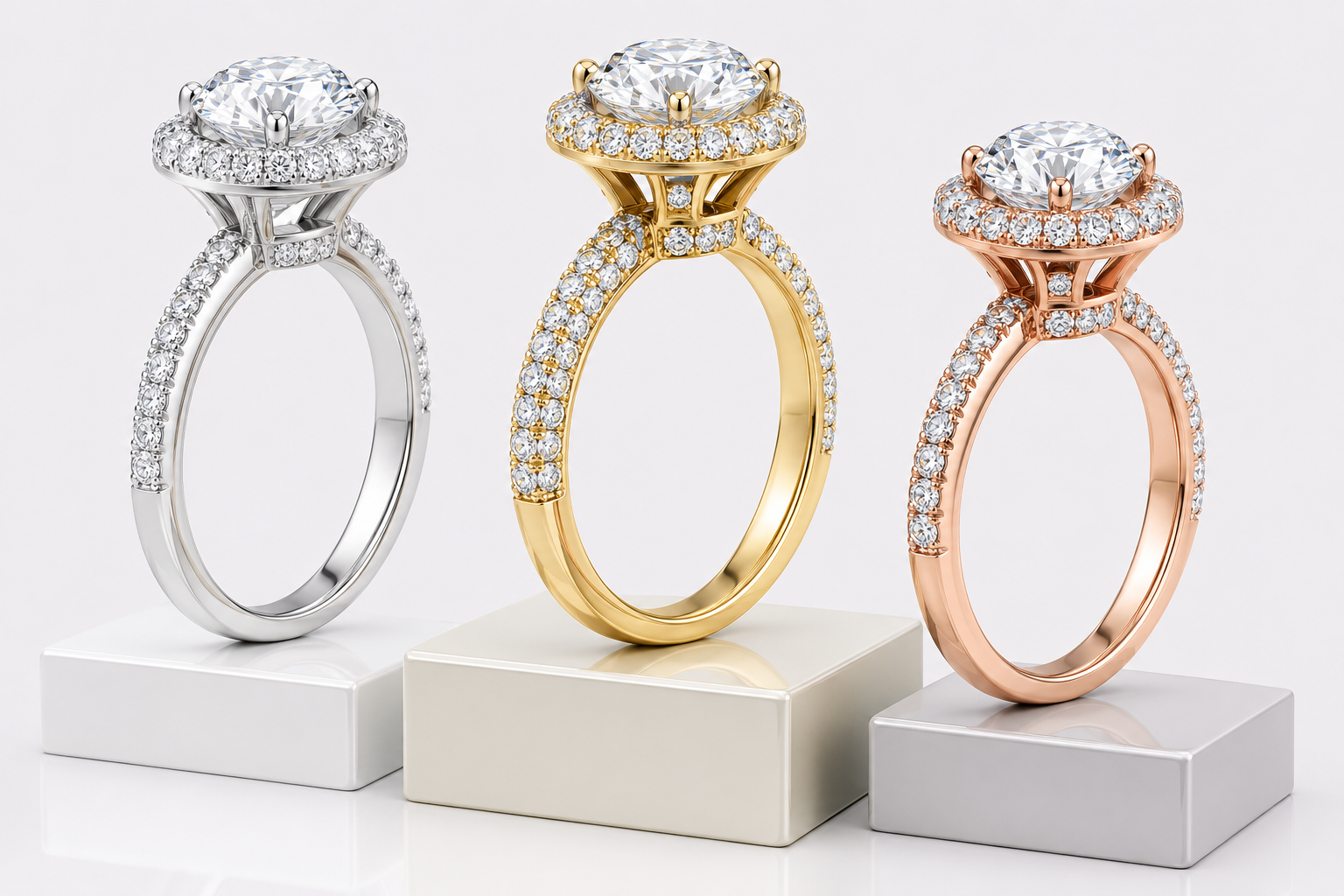 Diamond Halo Engagement Ring
