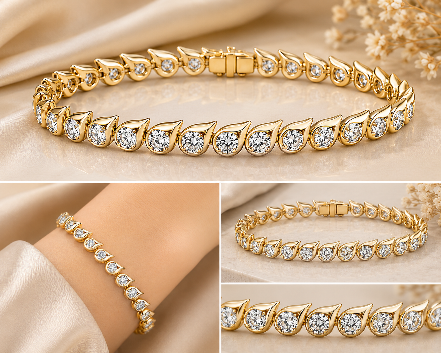 Diamond Leaf Bracelet
