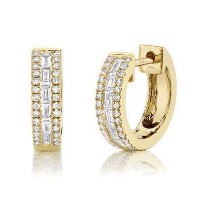 Baguette Diamond Hoop Earrings