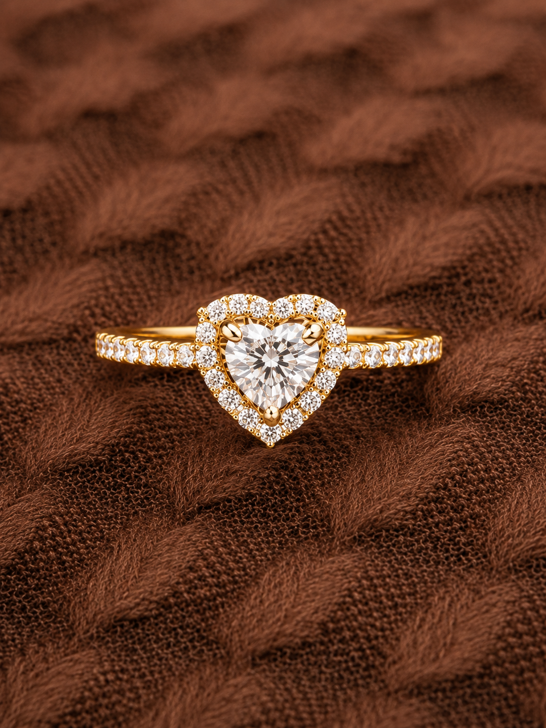 Elegant Heart Diamond Engagement Ring