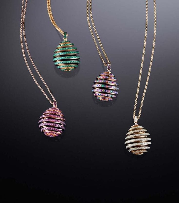 Diamond Spiral Pendant Necklace