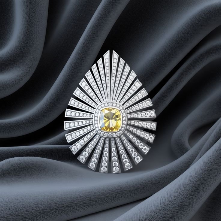 Radiant Sunburst Diamond Pendant