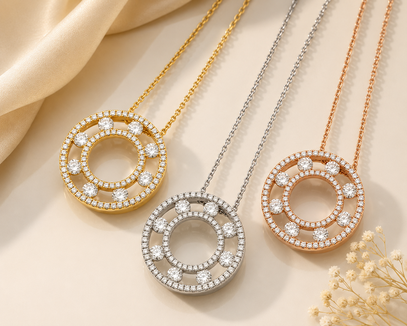 Diamond Circle Pendant Necklace